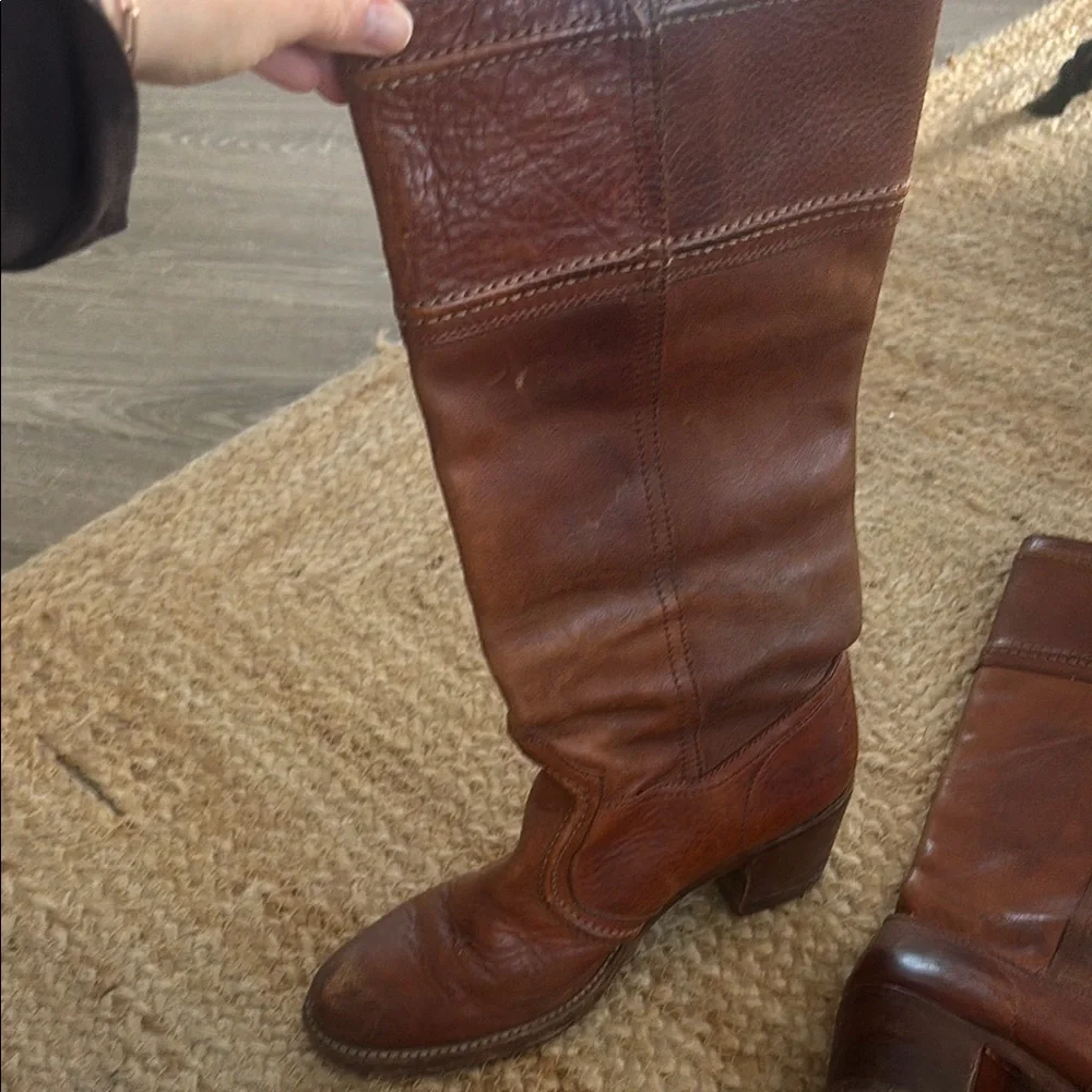 Frye Brown Leather Knee-High Boots - Picture 2 of 9